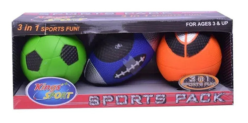 Pelotas Deportivas X 3 Futbol, Rugby, Basquet De Goma Espuma Forma 3 Modelos