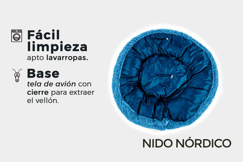 Catre Para Perro Nido Nórdico Colchon Moises Cama Eggys X L Color Gris Acero (azulado)