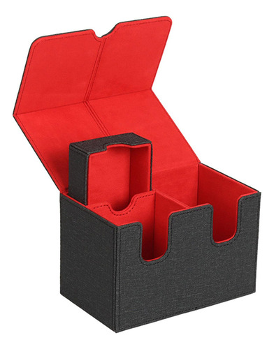 Premium 160 Card Deck Box Contenedor De Cierre Negro Rojo