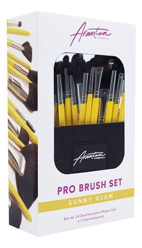 Set De 24 Brochas Profesionales Amarillas Sunny Glam Arantza Color Amarillo