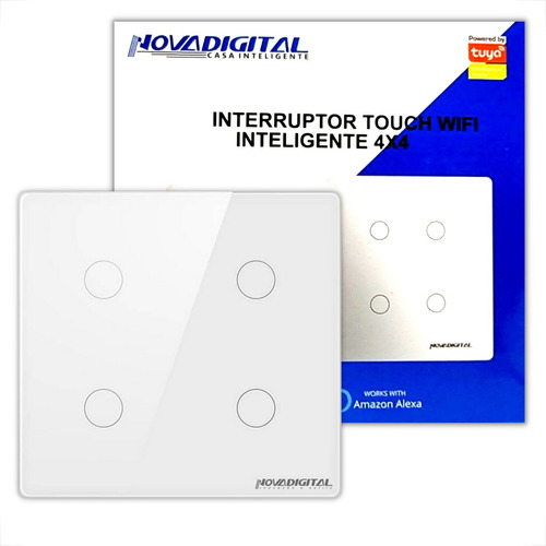 Interruptor Touch 4x4 Inteligente Wifi 4 Botões Alexa Google