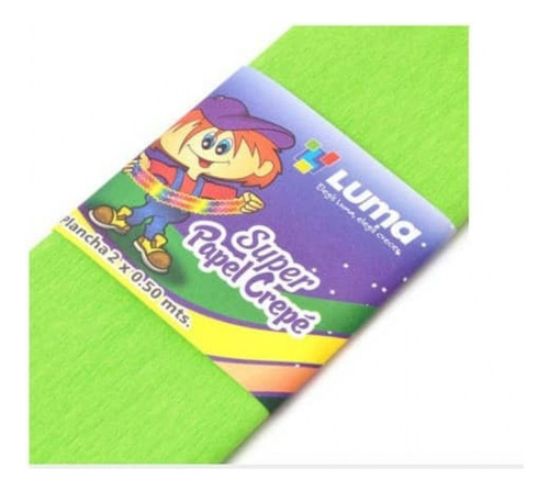 Papel Crepe Colores Paquete X 10 Unidades Color Verde Claro Liso