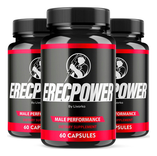(3 Pacote) Erecpower For Men Suplements Capsules, Erecpower