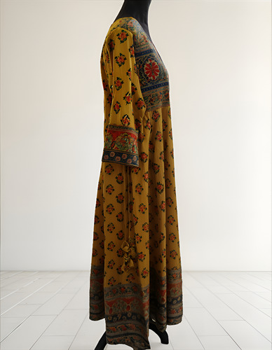 Vestido Mostaza 100% Algodón De La India