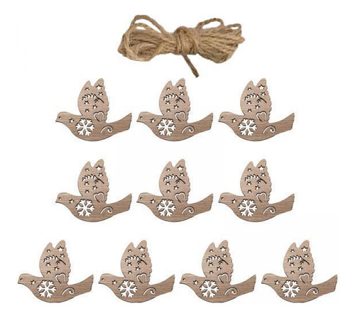 6 X 10 Piezas De Rodajas De Madera De Navidad, Recortes