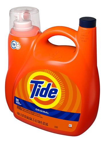 Tide Detergente 4.08lts Original Concentrado He 96lavados