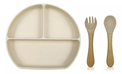 Plato para bebe - Set de platos de silicona bebe - morado OEM