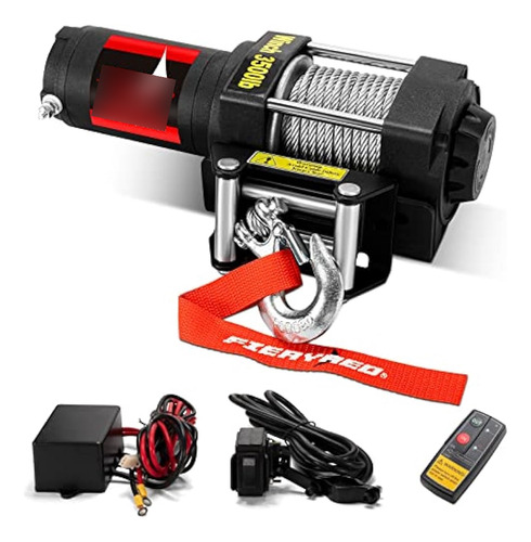 Cabrestante Eléctrico Fieryred De 12 V Y 3500 Lb, Kits De Ca