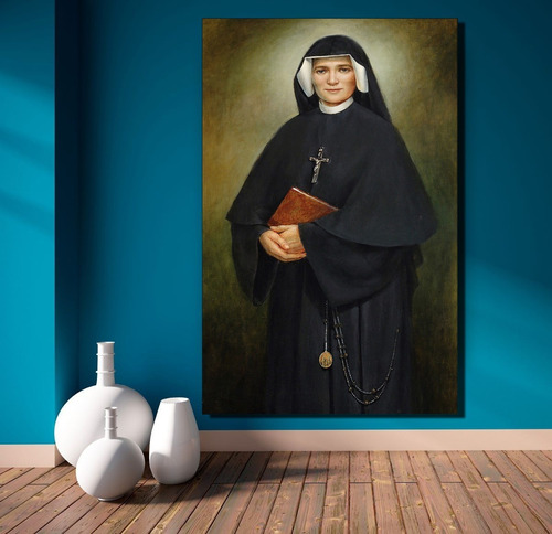 Cuadro Santa María Faustina Kowalska 70 X 130 Cm En Canvas