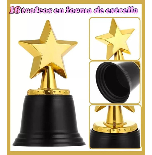 Genérico 16 Piezas Estrella Trofeo Premio Estatuilla