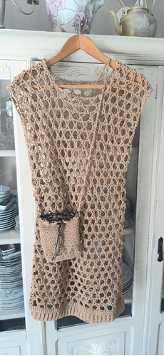 Vestido Crochet Artesanal Playero O Ciudad, Disponible !!