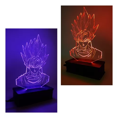 Luminária Led 3d, Goku Super Sayajin 3,16 Cores + controle, Dragon Ball Z,  desenho no Shoptime