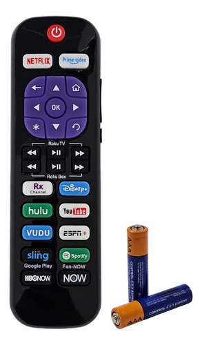Control Remoto Compatible Con Roku Tv, Express Y Premiere Negro