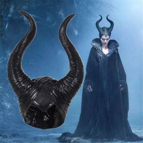 Cuernos Cachos Malefica De Latex Para Disfraz Disney