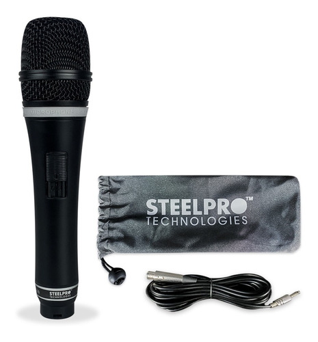 Microfono Dinámico Profesional Xlr Steelpro Mc-1360 Negro