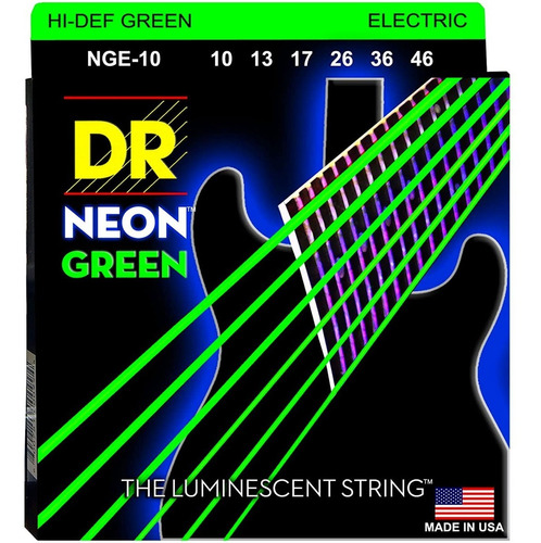 Encordado Dr Strings Nge 10 Neon Green Para Electrica 10 46