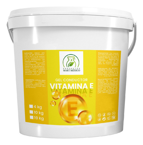  Gel Conductor Con Vitamina E Para Aparatología 10 Litros