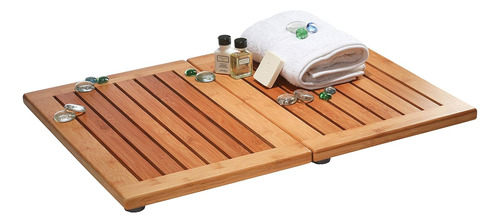 Esterilla De Baño De Bambu Natural  Alfombra Antideslizant