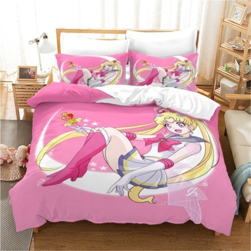 . Sailor Moon Anime Funda Nórdica Juego De Cama Individual