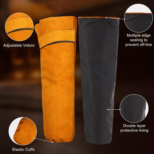 Mangas De Soldadura De Cuero Resistente Al Calor Y A La Llam