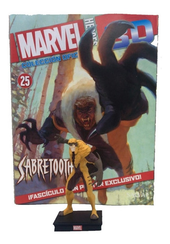 Imagen 2 de 10 de Figuras Marvel 3d Nº 25 Sabretooth