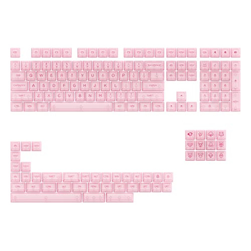 Akko Keycaps Set, Llaves De Teclado Rosa Transparente Transp
