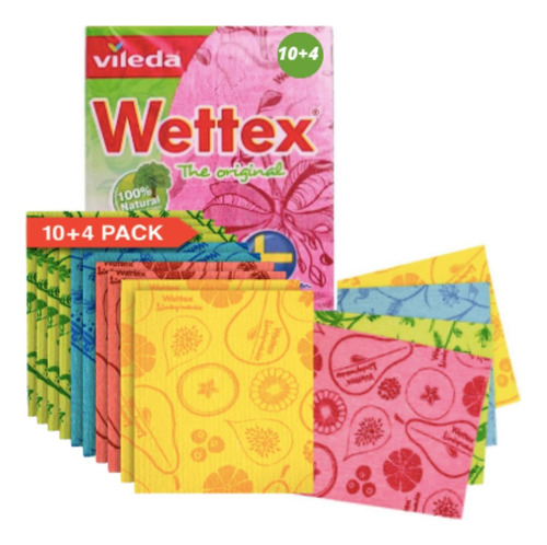 Wettex The Original - Paquete De 14 Panos De Cocina Suecos P