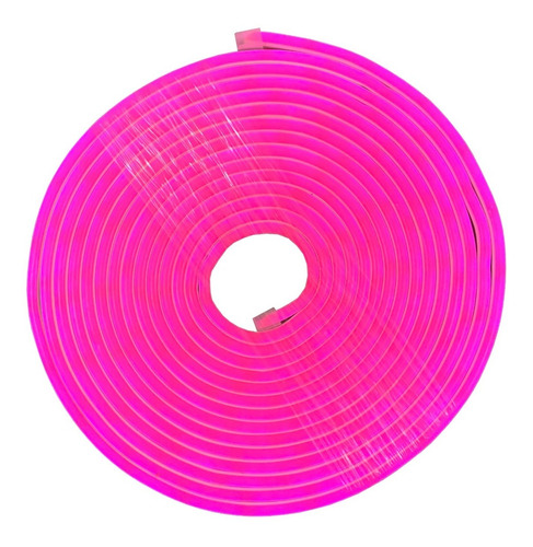 Cinta Led Neon Rosado Kit 5 Mts Con Transformador 12v