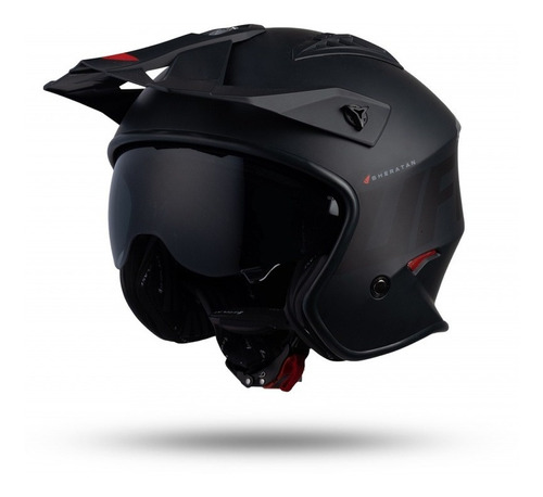 Casco Moto Abierto Trial Ufo Sheratan Black Solomototeam