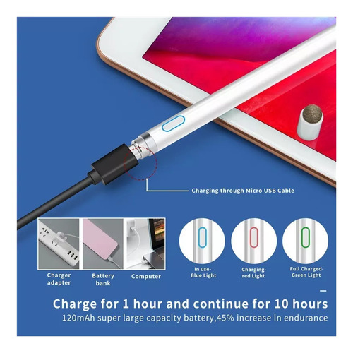X Lápiz Óptico Para Lenovo P11 Pen Táctil -blanco Lápiz