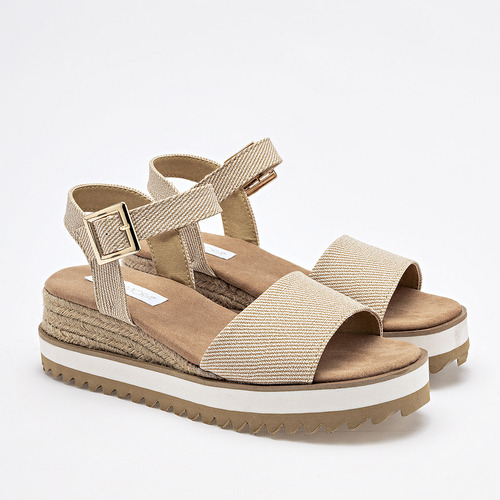 Moramora Sandalia Para Mujer Beige Cod 132634-e