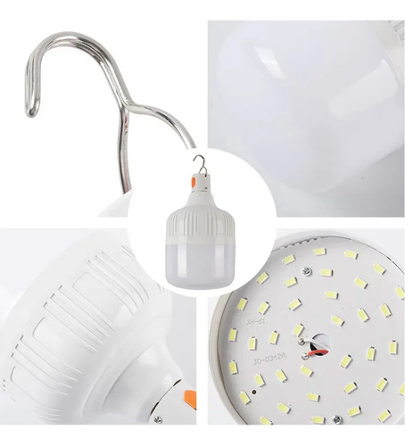 Mh - 2 Lâmpadas Led Recarregáveis Usb De 500 W, Luminária