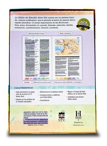 Imagen 6 de 6 de Biblia Estudio Arcoiris Ntv Piel Fabricada Negra C/indice