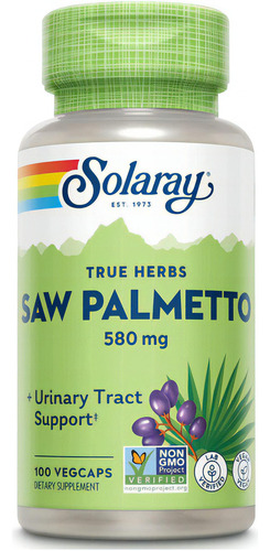 Solaray Saw Palmetto Apoyo Próstata 100caps Sabor Neutro