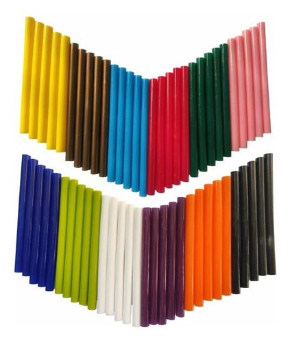 Pistola De Pegamento De Colores Hot Melt, 12 Colores 60pcs