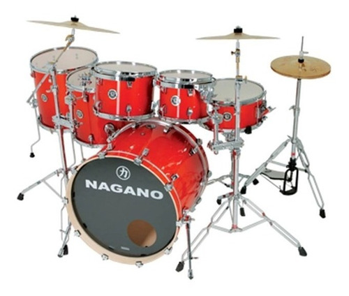 Bateria Nagano Concert Full Lacquer Er Smoke Red 3 Tons