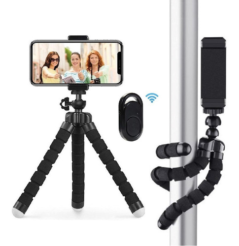 Tripode 18cm Soporte Celular Disparador Bluetooth Para Fotos