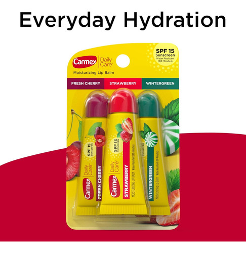 Carmex Bálsamo Labial - 3 Sabores Con Spf 15 3 Pzas De 10 G