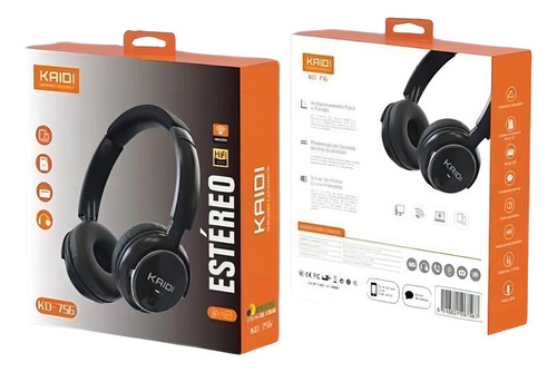 Fone De Ouvido Sem Fio Kd-756 Estéreo Preto Kaidi