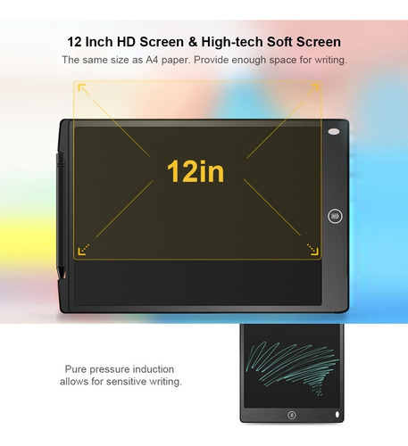 12 Polegadas Lcd Desenho Tablet Portátil Digital Pad Escrita