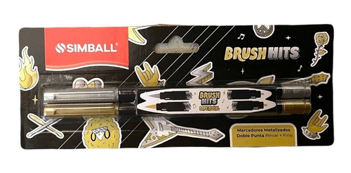 Marcadores Punta Pincel Brush Hits Soft Metal Simball X2