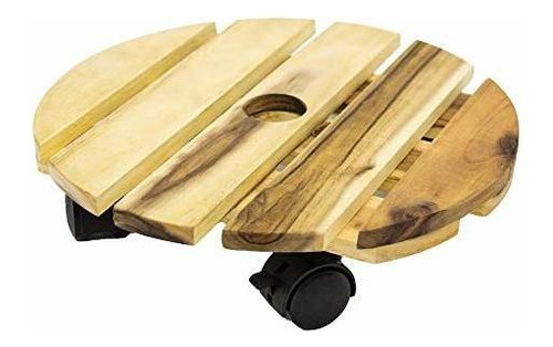 Productos Avera | Carrito De Madera Redondo Para Plantas, So