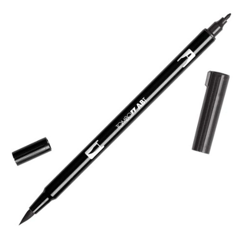 Tombow Marcadores Con Doble Pincel, Negro Paquete De 6