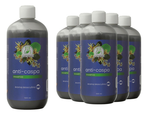  Shampoo Capilar  Anti-caspa Para Hombre (500ml) 6 Pack