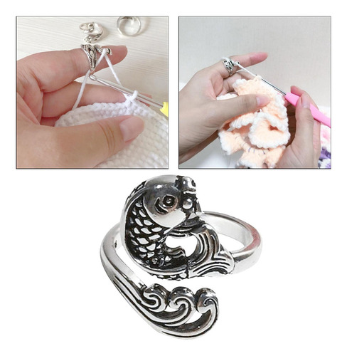 Anillo Ajustable De 3 Piezas Para Tejer, Anillo De