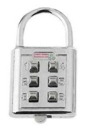 Candados Con Contraseña Antirrobo, Mxlks-001, 1pza, 6 Tecla Color Plata