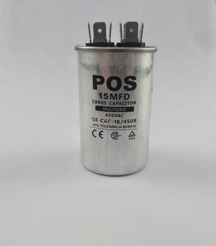 Capacitor 15mfd 450v 4 Terminais Cbb65