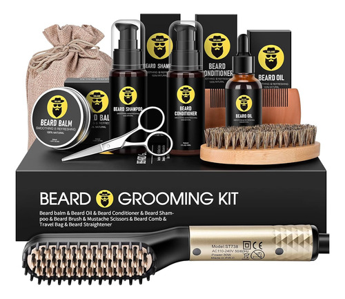Beard Straightener Kit, Beard Growth Grooming Kit, Beard ...