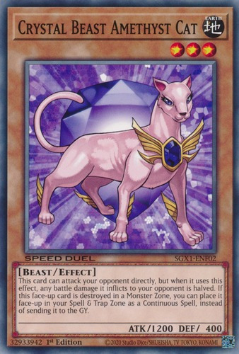 Crystal Beast Amethyst Cat (sgx1-enf02) Yu-gi-oh!