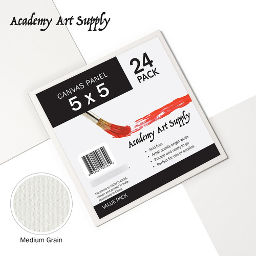 Academy Art Supply Canvase Panels 100% Algodon Lienzo Blanco